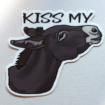 "Kiss My ..." - Donkey - 3" Sticker