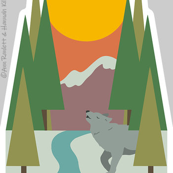 "Woods Kids" - Wolf in the Woods - 3" Sticker