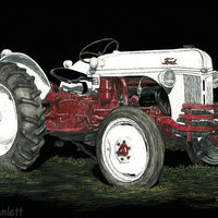 "20 Horses" Vintage Tractor - Print on Metal