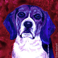 *SALE* "Blue" - Beagle, Original Watercolor Painting, Framed