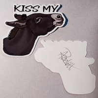 "Kiss My ..." - Donkey - 3" Sticker