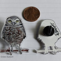 Burrowing Owl - 1.5" Acrylic Pin