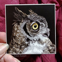 Great-horned Owl - 3" Square Sticker