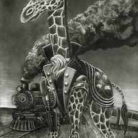 "Serengeti Steampunk" - Giraffe - Print on Metal
