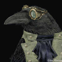"Steampunk Trickster" - Raven - Key Ring/Charm