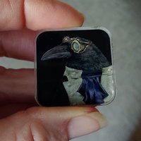 "Steampunk Trickster" - Raven - 1" Square Pin
