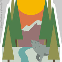 "Woods Kids" - Wolf in the Woods - 3" Sticker