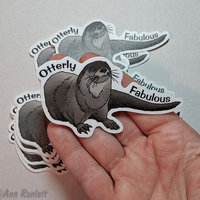 'Otterly Fabulous' 3.5" sticker
