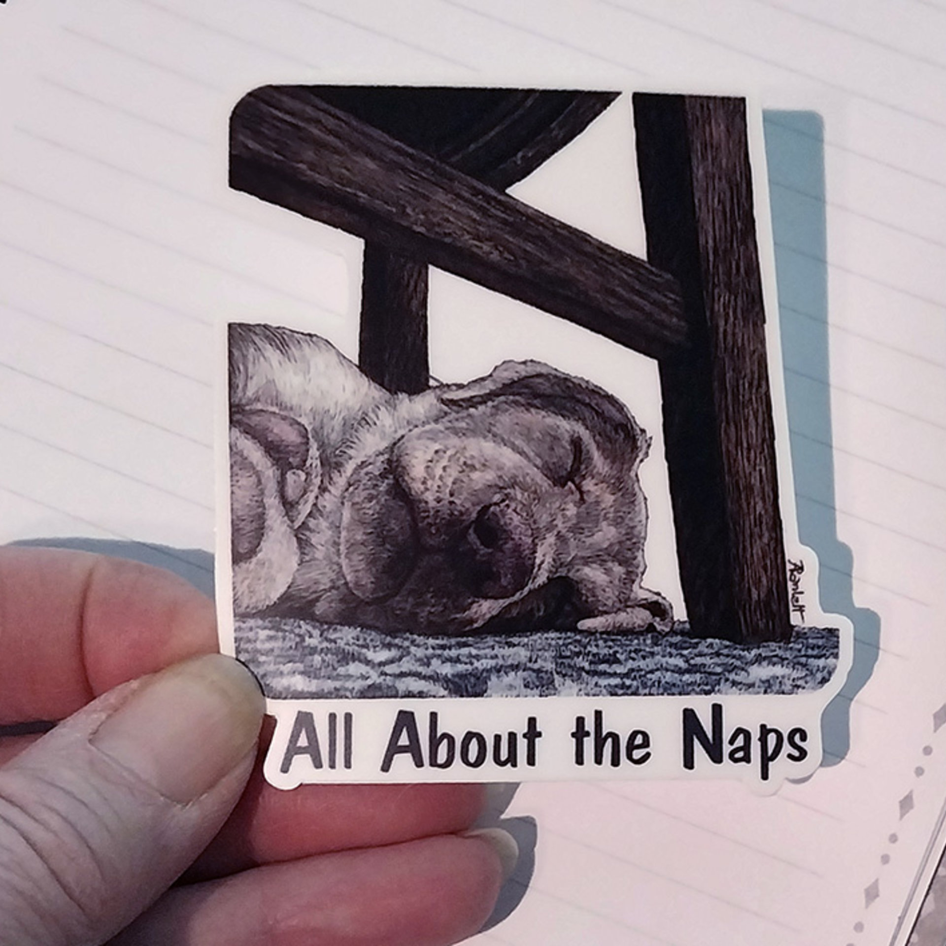 "All About the Naps" - Sleeping Lab - 3" Sticker