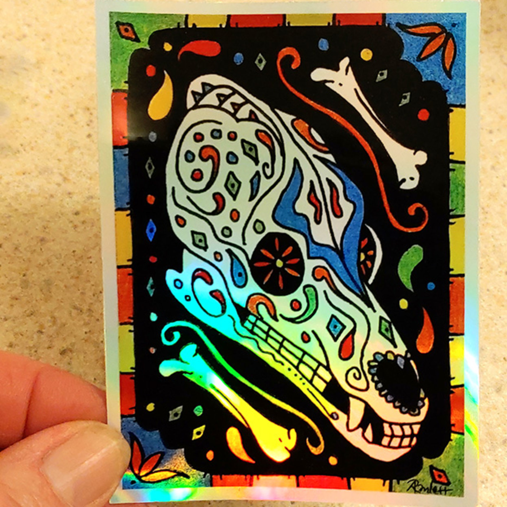"Dog of the Dead" Holographic Sticker