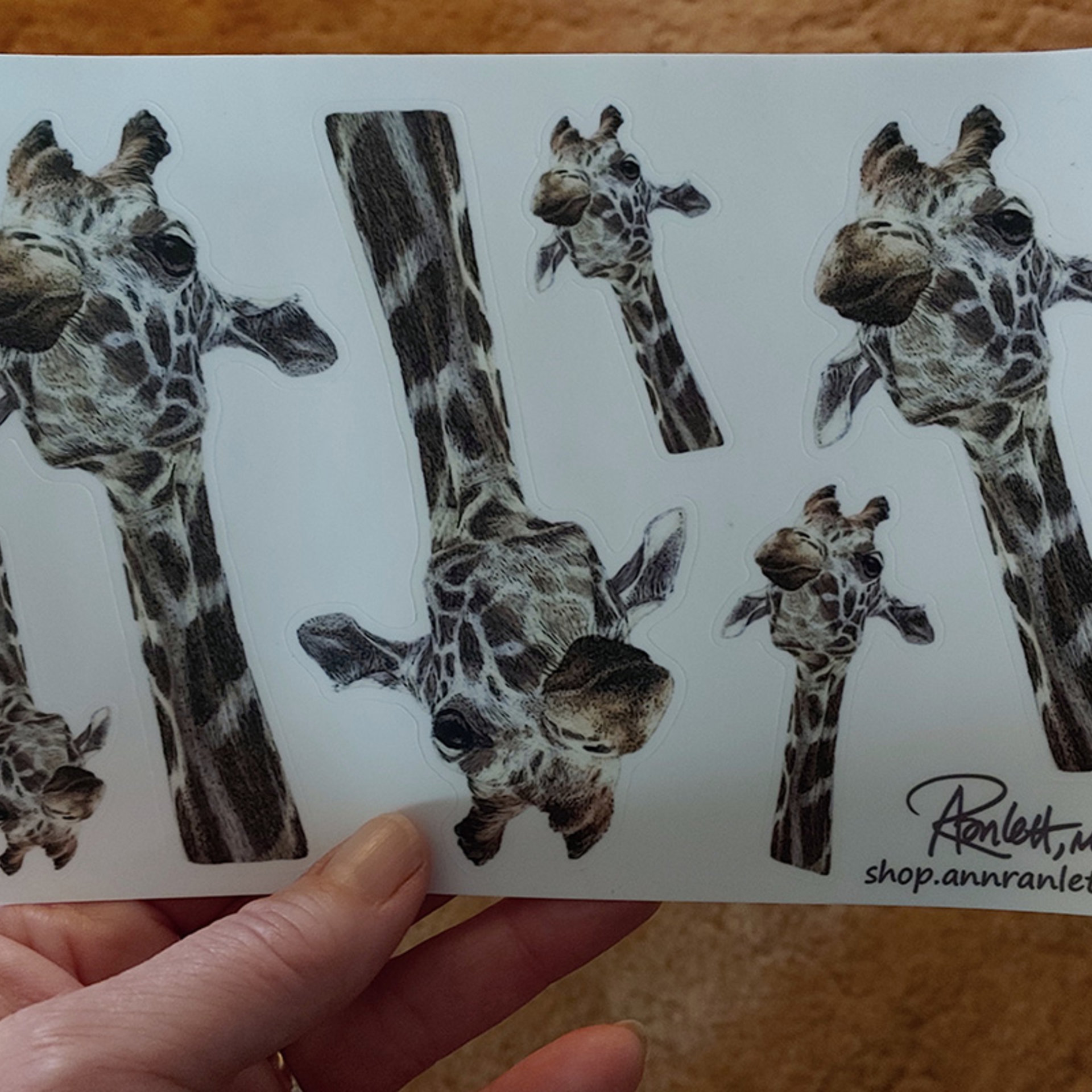 "Chin Up", Giraffe Sticker Sheet