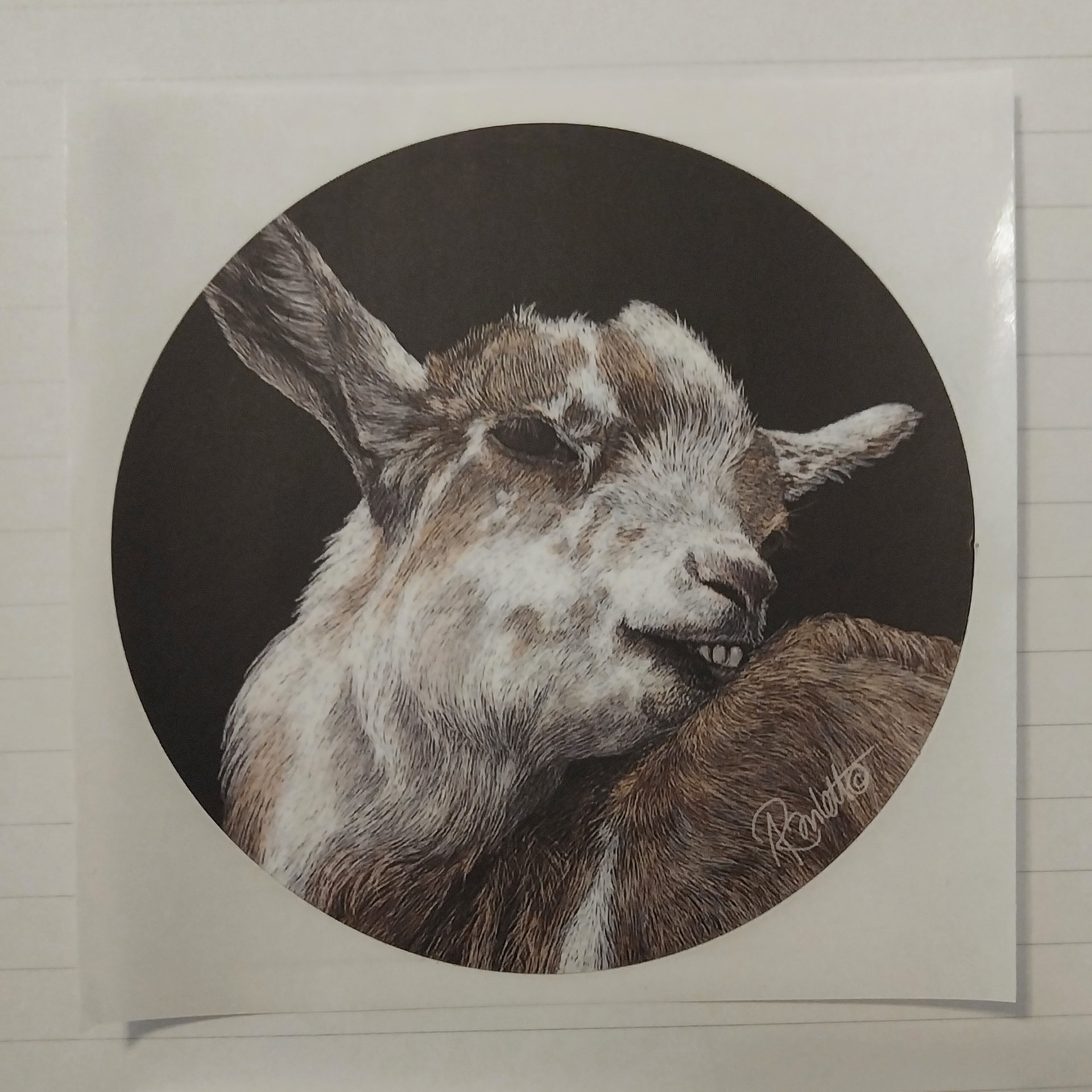 Itchy Kid, Goat- 3" Round Sticker