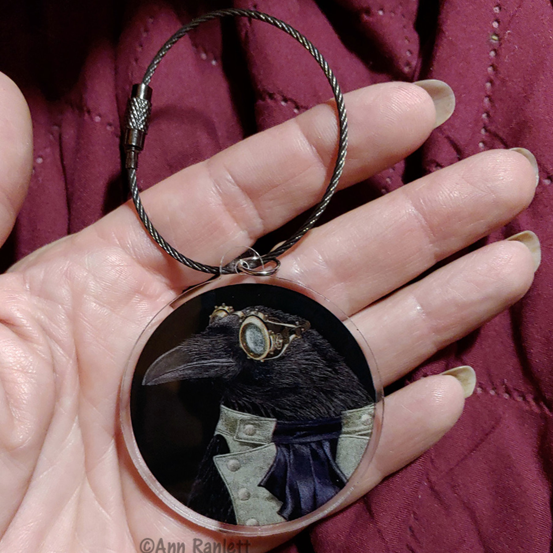 "Steampunk Trickster" - Raven - Key Ring/Charm