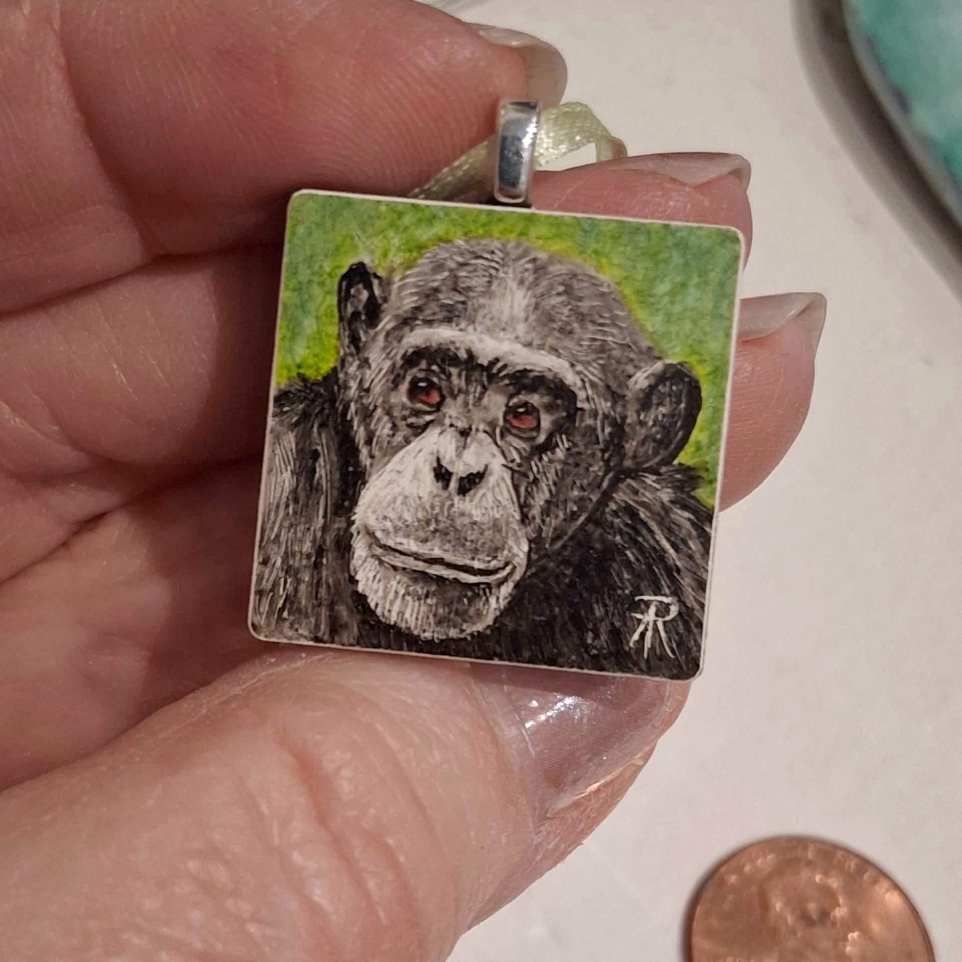 Chimp - 1" Square Original Mini Drawing