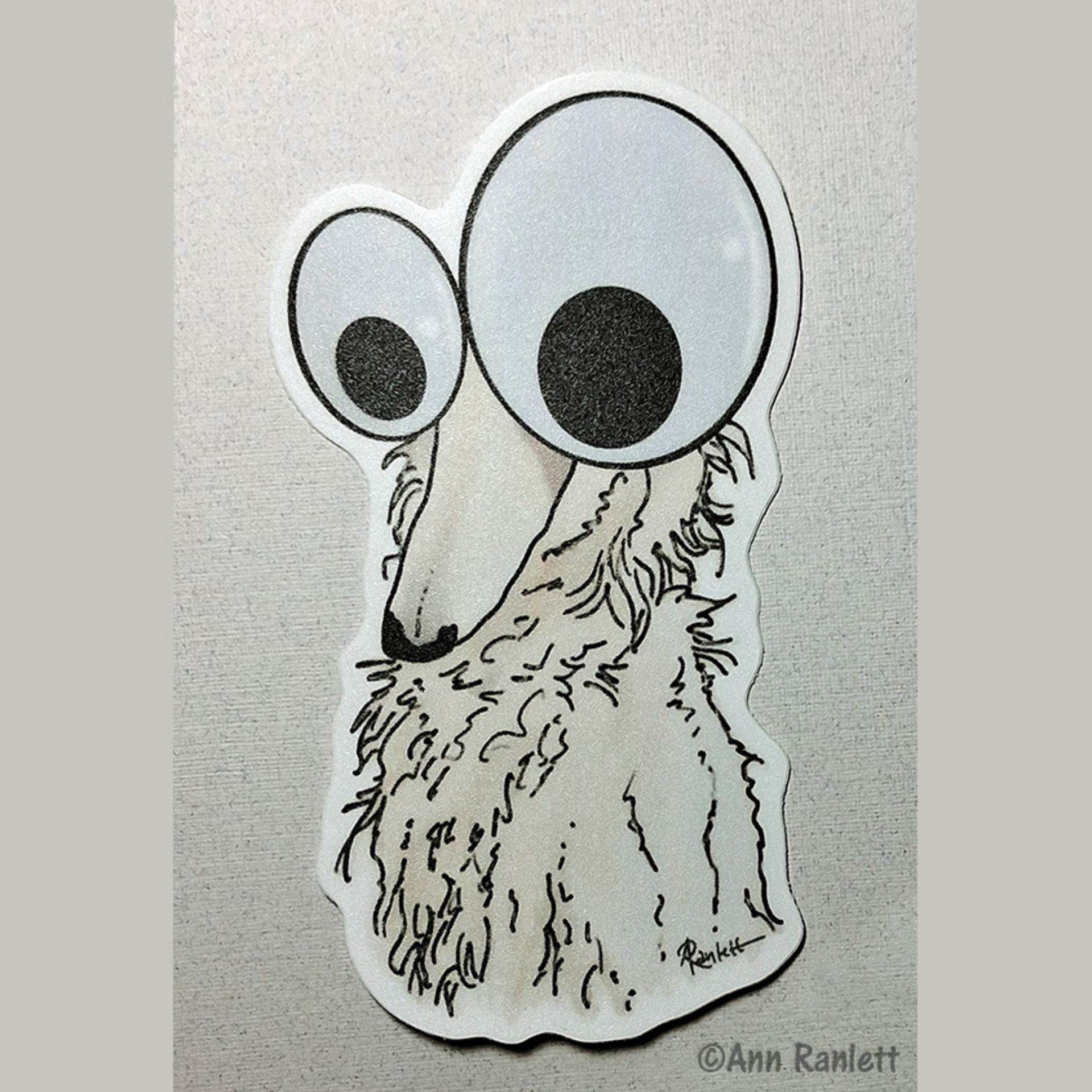 Googly Eye Borzoi - 4" Sticker