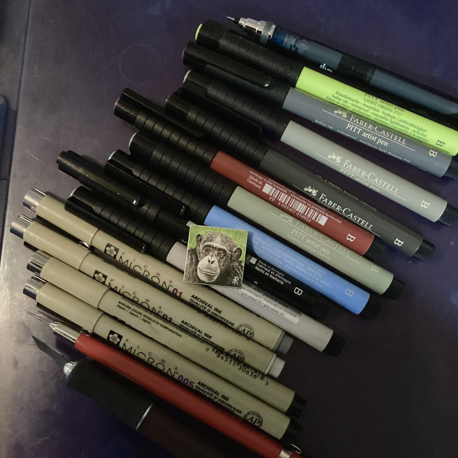 Chimp - 1" Square Original Mini Drawing