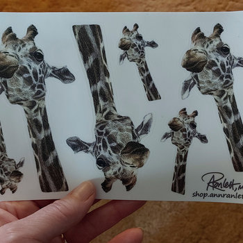 "Chin Up", Giraffe Sticker Sheet