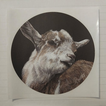 Itchy Kid, Goat- 3" Round Sticker