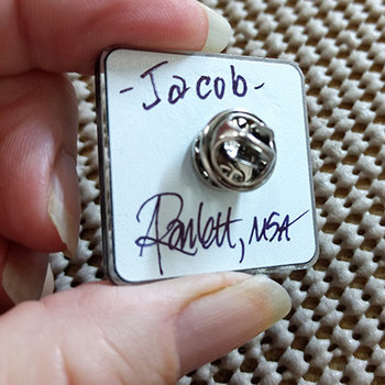 Jacob - Chimpanzee - 1" Square Pin