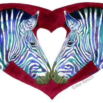 "Love is Not Black & White" - Zebras & Heart, Fine Art Print