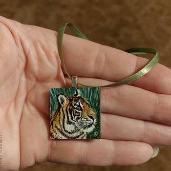 Tiger - 1" Square Original Mini Drawing