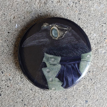 "Steampunk Trickster" - Raven - 1.25" Button