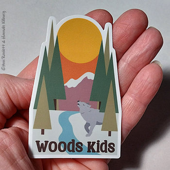 "Woods Kids" - Wolf in the Woods - 3" Sticker