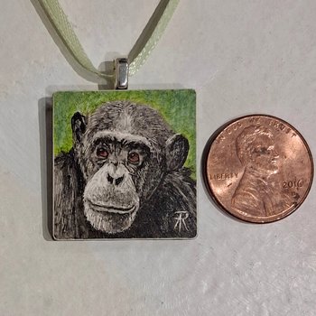 Chimp - 1" Square Original Mini Drawing
