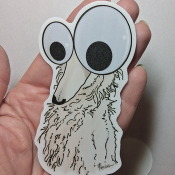 Googly Eye Borzoi - 4" Sticker